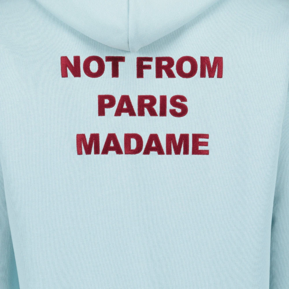 Drole de Monsieur Lichtblauwe hoodie met slogan Blue Heren