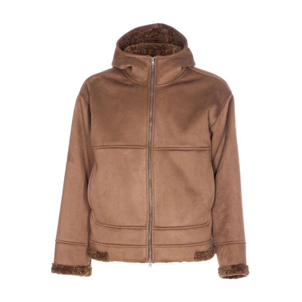 Herno Men's Brown Winter Jackets, M, Polyester Jacket With Hood