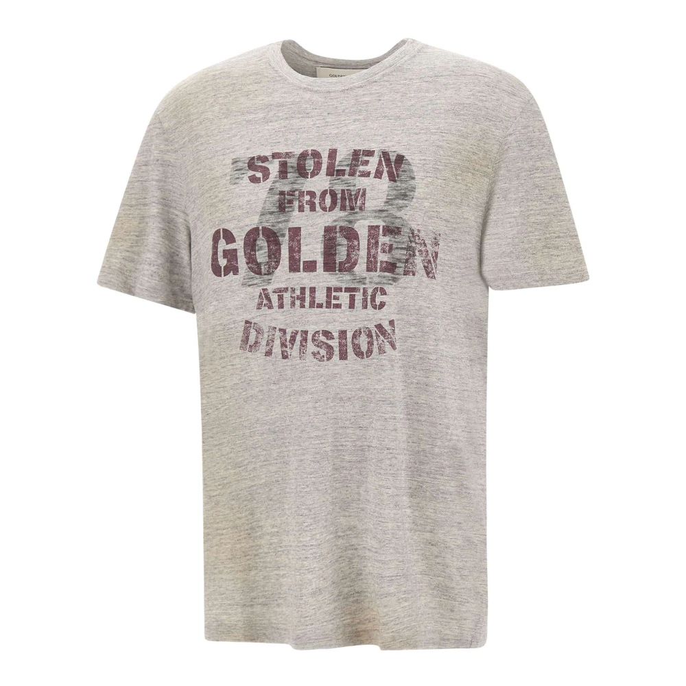 Golden Goose Vintage Logo Print Grijs T-shirt Gray Heren