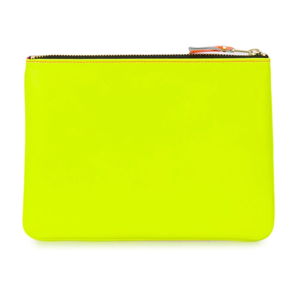 Comme des Garçons Fluo Leren Portemonnee in Roze Geel Multicolor Dames