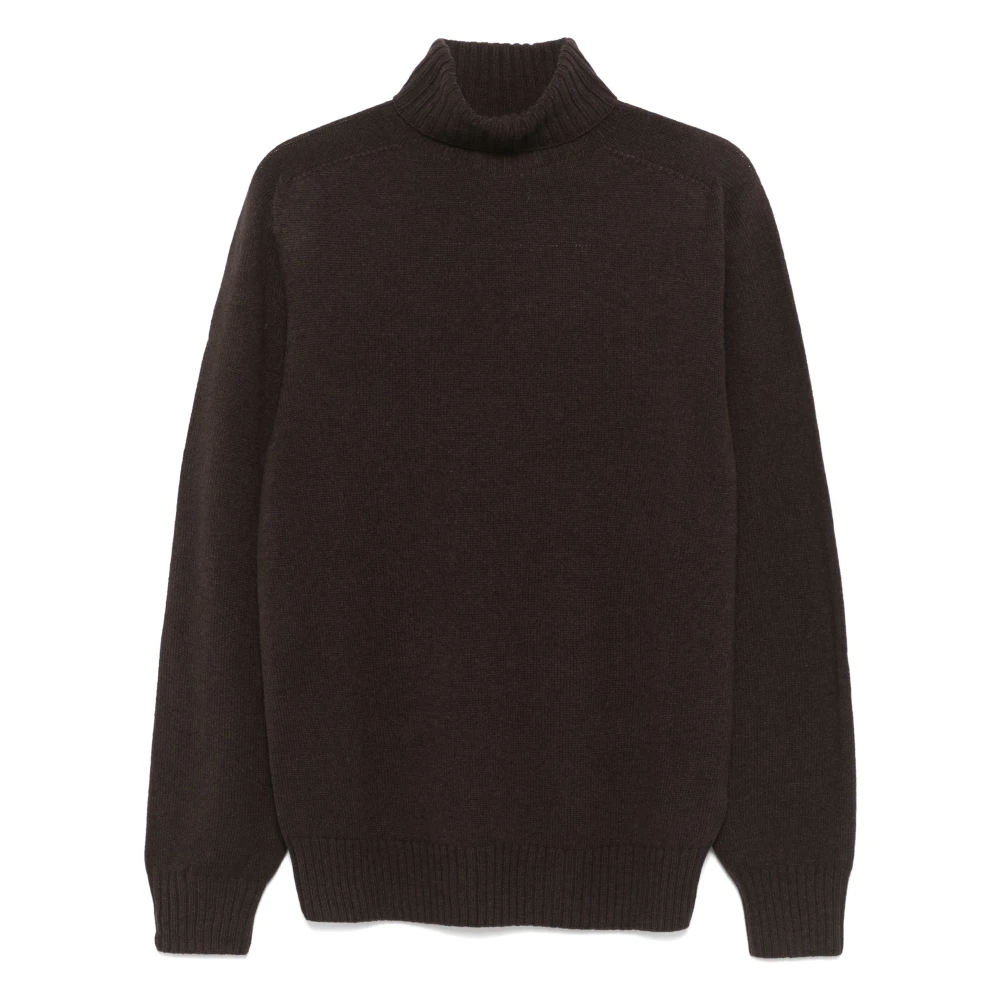 Officine Générale Wollen Rollneck Sweater 100% Zuivere Wol Brown Heren