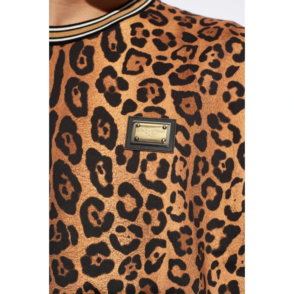 Dolce & Gabbana T-shirt met dierenmotief Brown Heren