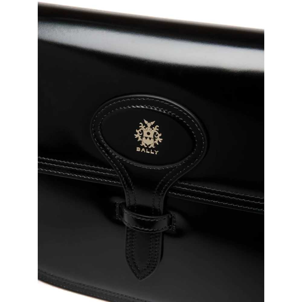 Bally Antiekroze gladleren schoudertas Black Dames
