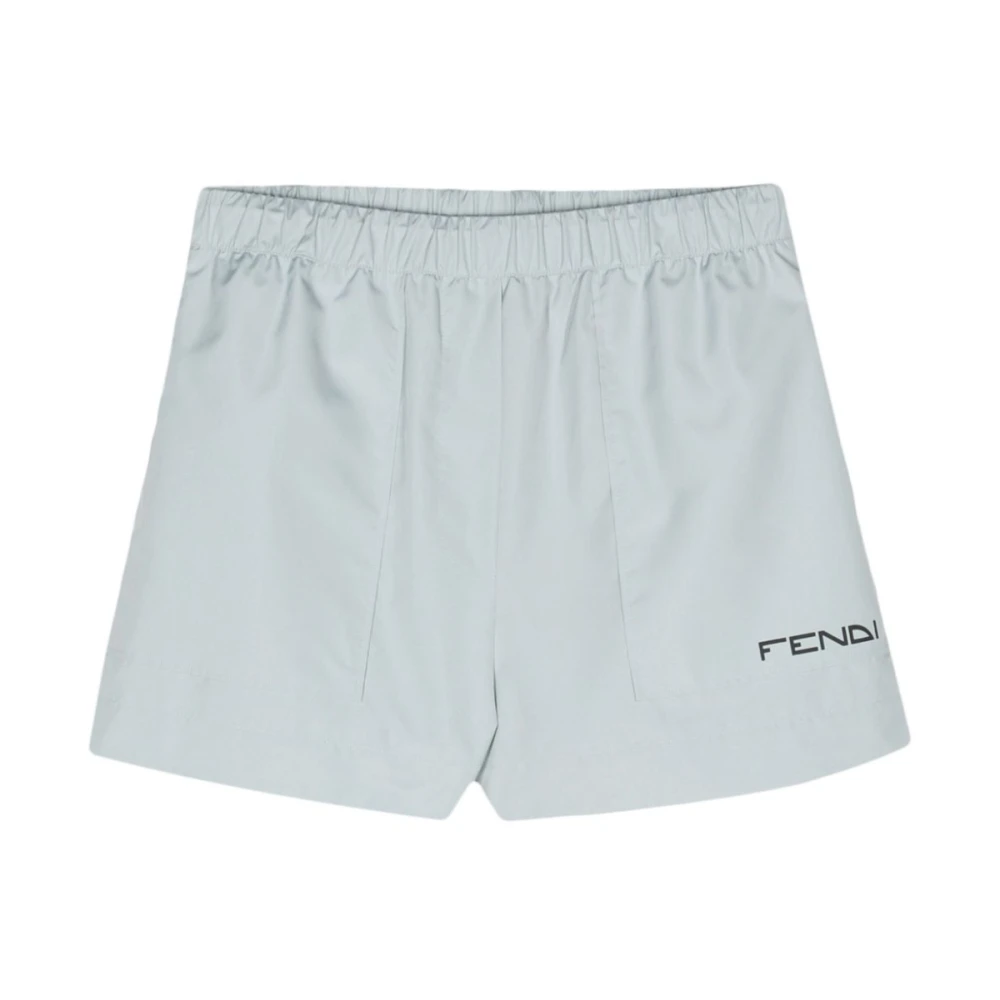 Fendi Women's Blue Techno Fabric Shorts - Training Shorts - Xs - Sport