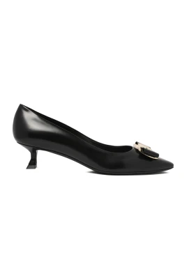 Svart Zelma Decollete med Kitten Heel