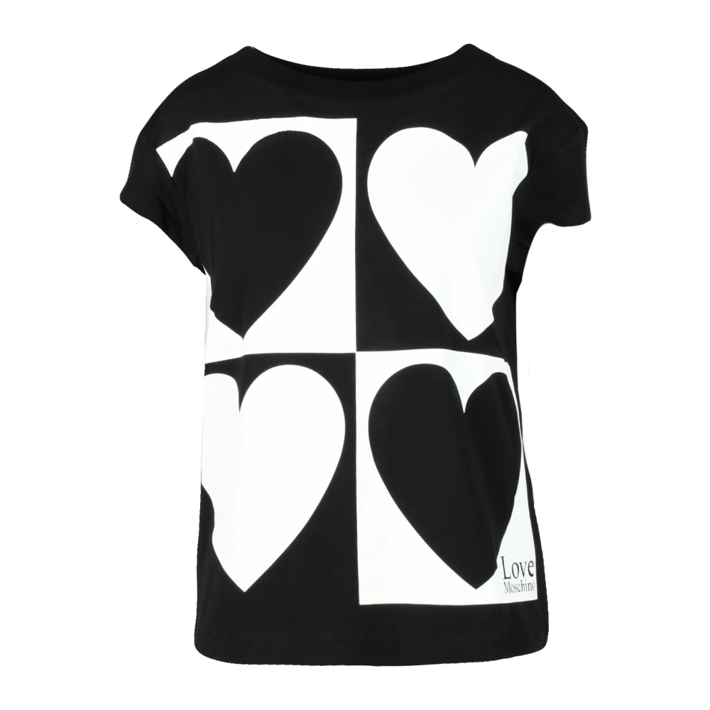 Love Moschino Katoen Elastaan T-shirt Black Dames