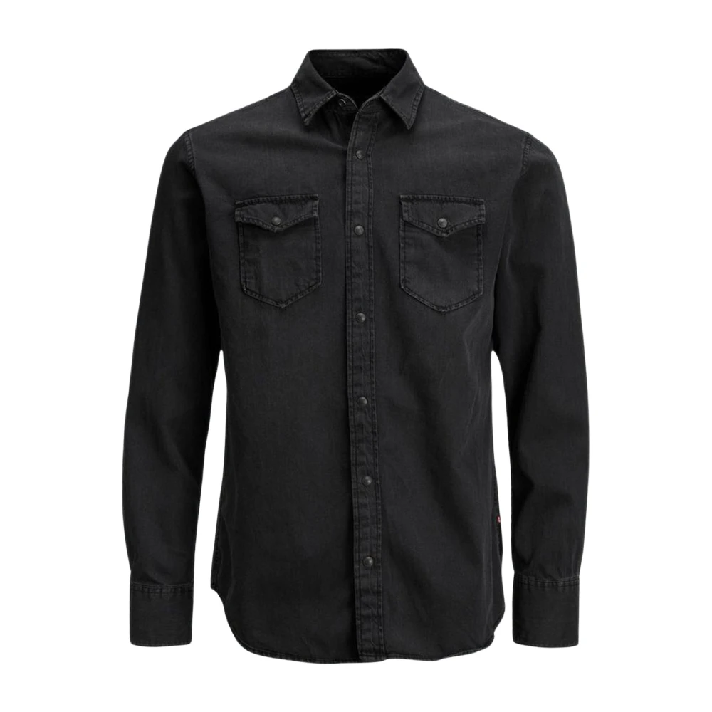 Jack & Jones Stretch Bomull Skjorta, Höst/Vinter Kollektion Black, Herr