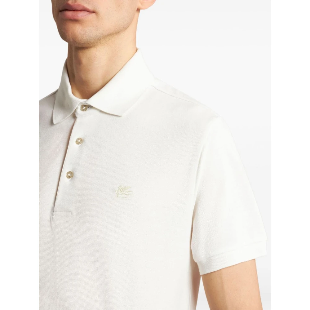 ETRO Witte Piqué Polo Shirt White Heren