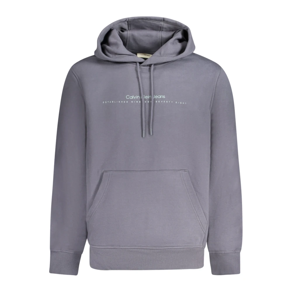 Calvin Klein Blauwe hoodie met logoprint Blue Heren
