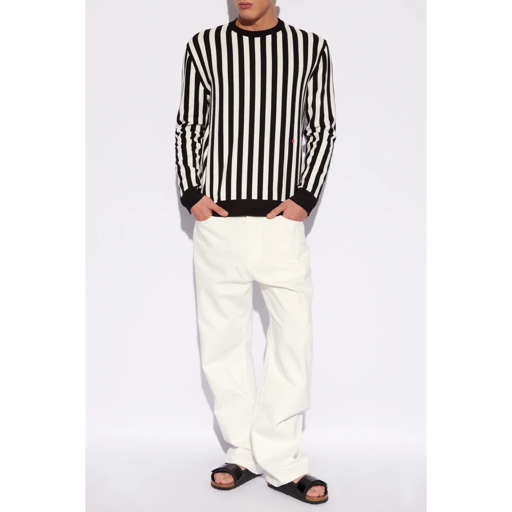 Moschino Striped sweatshirt White Heren