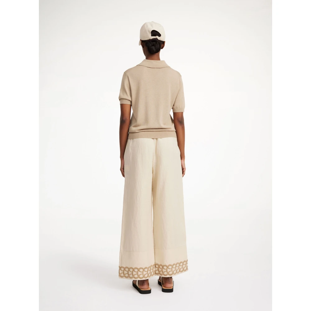 By Malene Birger Lichte Wollen Blend Polo Shirt By Herenne Birger Brown Dames