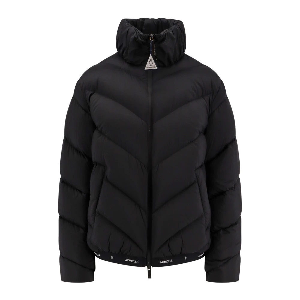 Moncler Gewatteerde jas met elastische band Black Dames