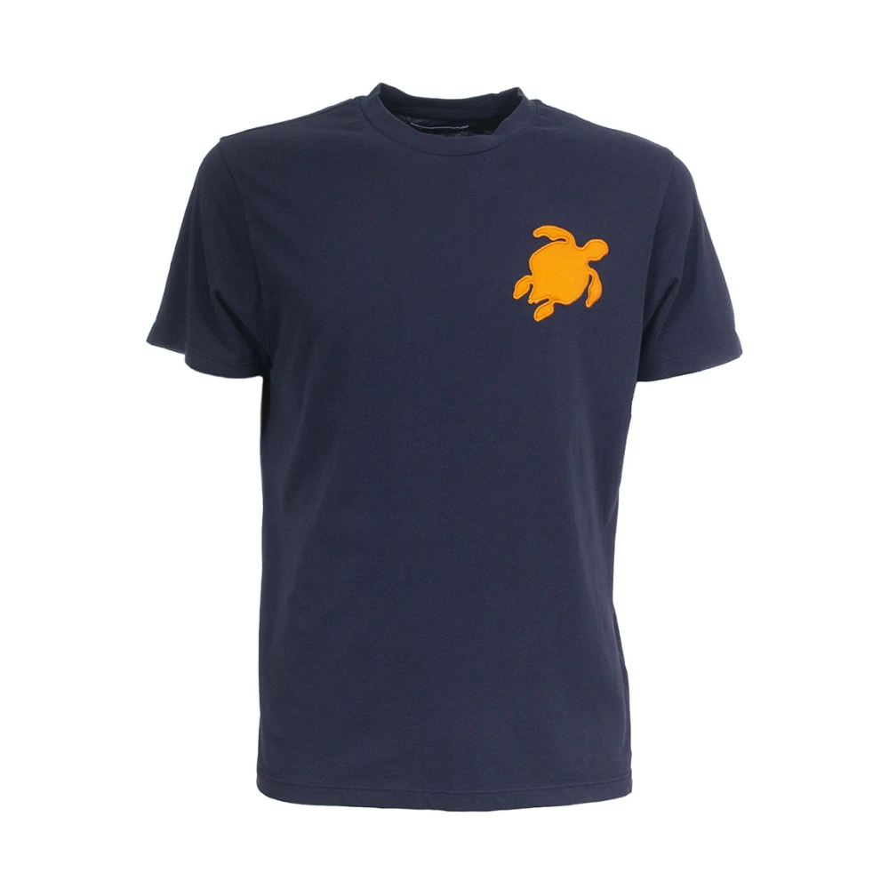 Vilebrequin Oranje Patch T-Shirt Blue Heren