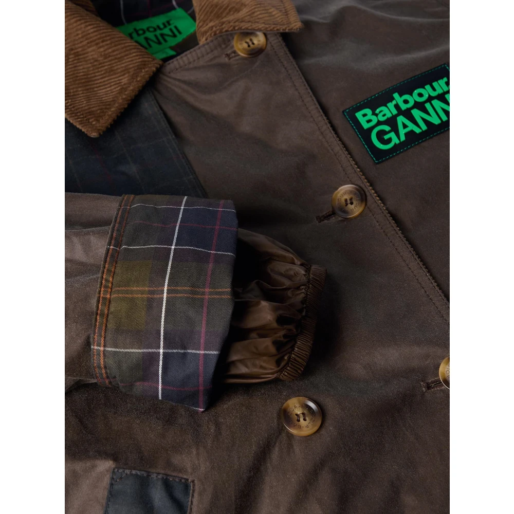 Barbour Bruine Wax Trenchcoat met Suède Kraag Brown Dames