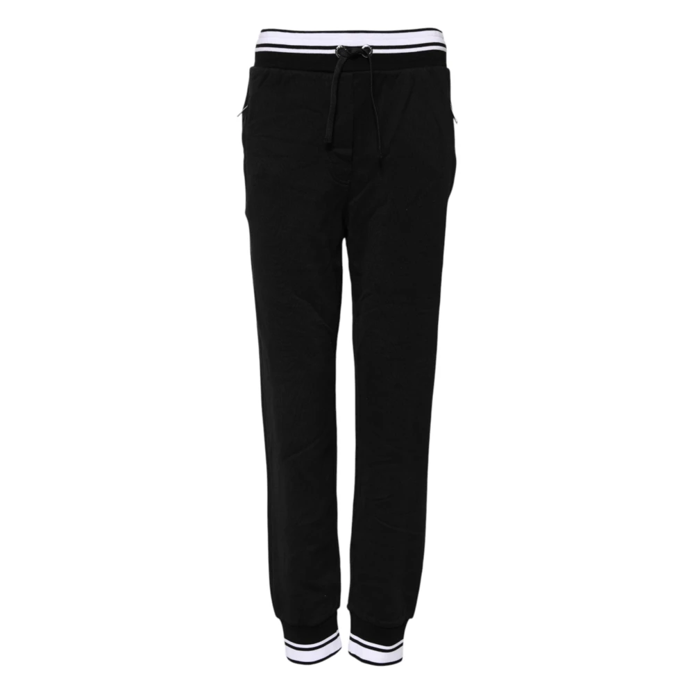 Dolce & Gabbana Women's Black Mid Waist Jogger Trousers - Sweatpants - Xs - Trousers