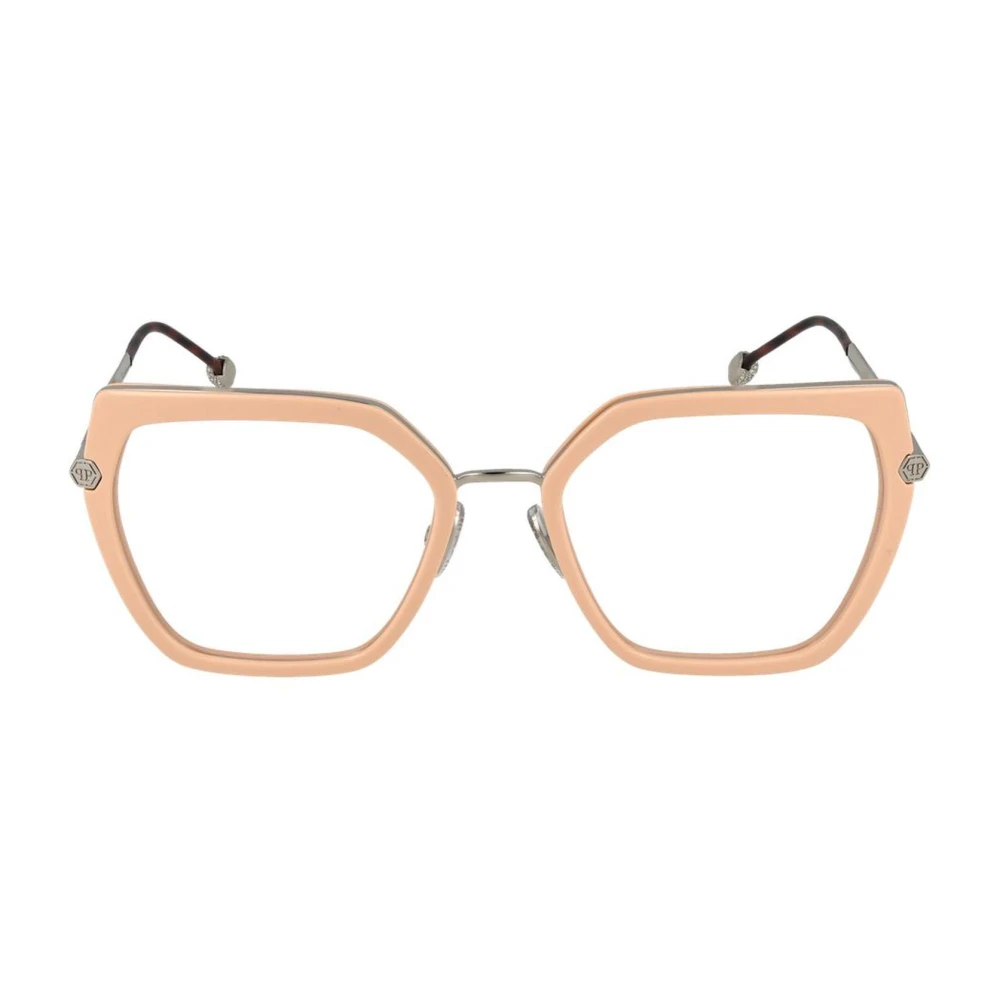 Philipp Plein Roze Rechthoekige Optische Monturen met Demo Lenzen Pink Dames