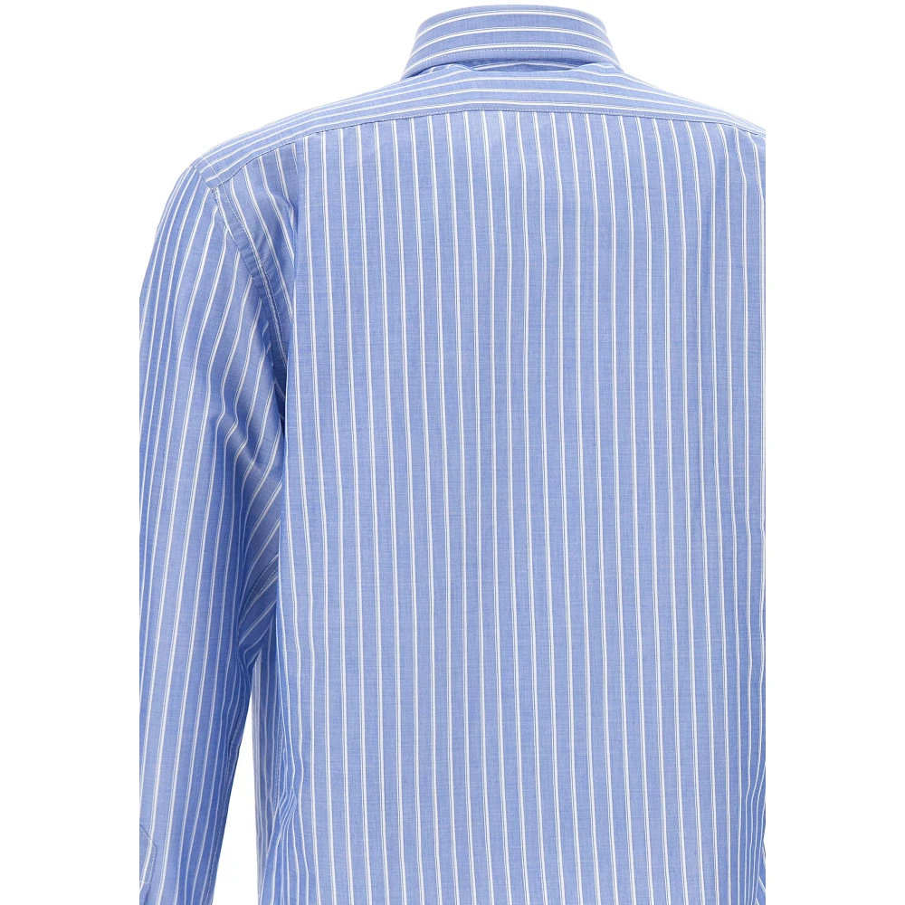 PAUL & SHARK Blauw Gestreept Katoenen Poplin Overhemd Blue Heren