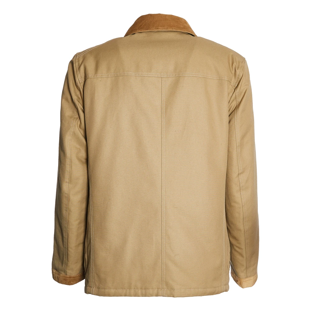 Fay Elegante Beige Bruine Canvas Jas Brown Heren