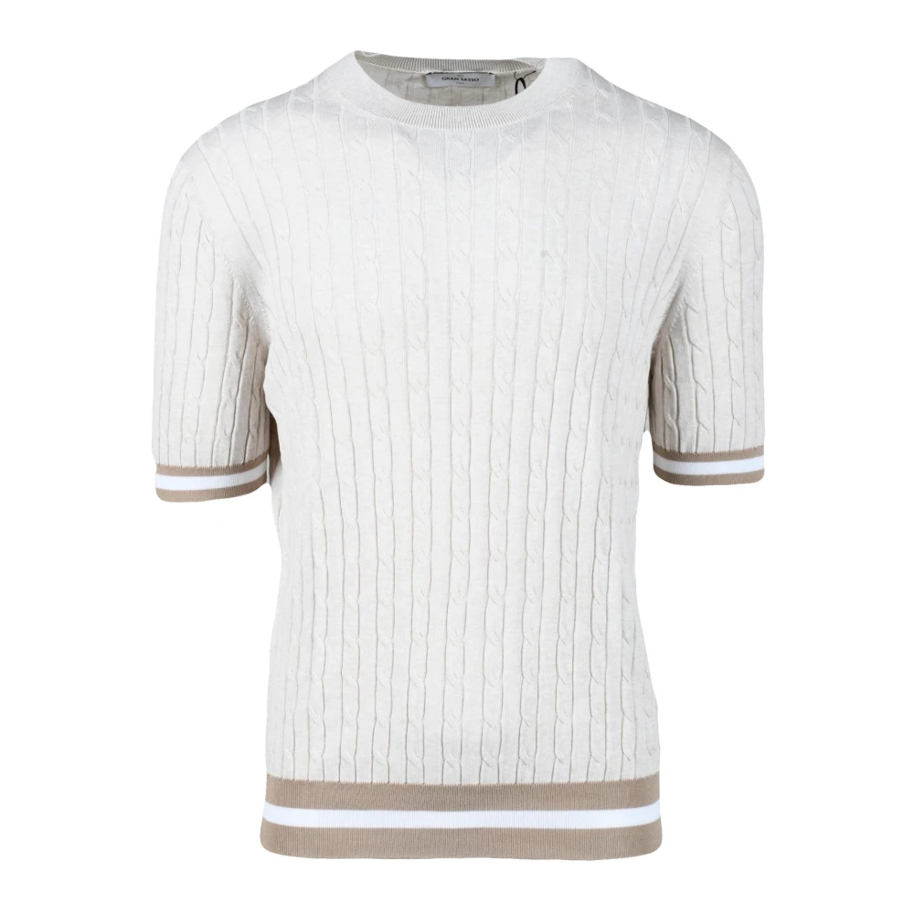 Gran Sasso Katoenen Gebreide Trui Beige Heren