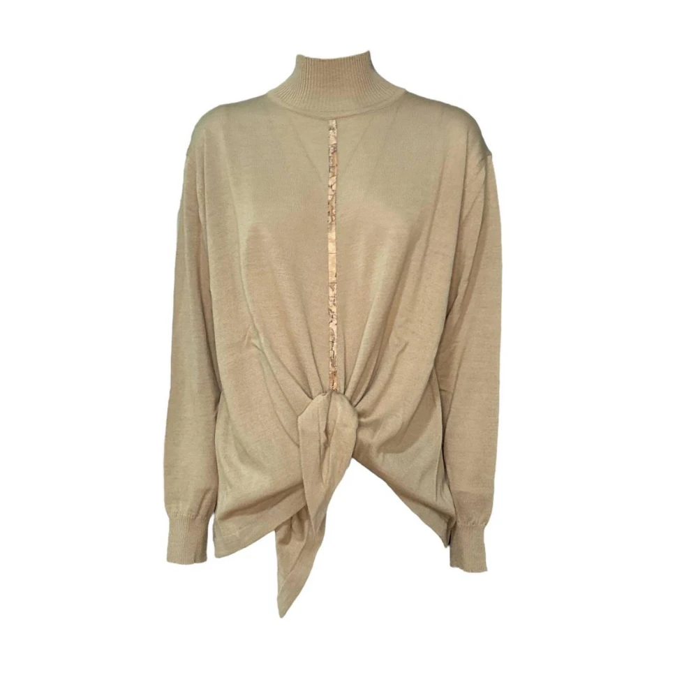 Alviero Martini 1a Classe Winter Sleutelstuk Sweater Beige Dames