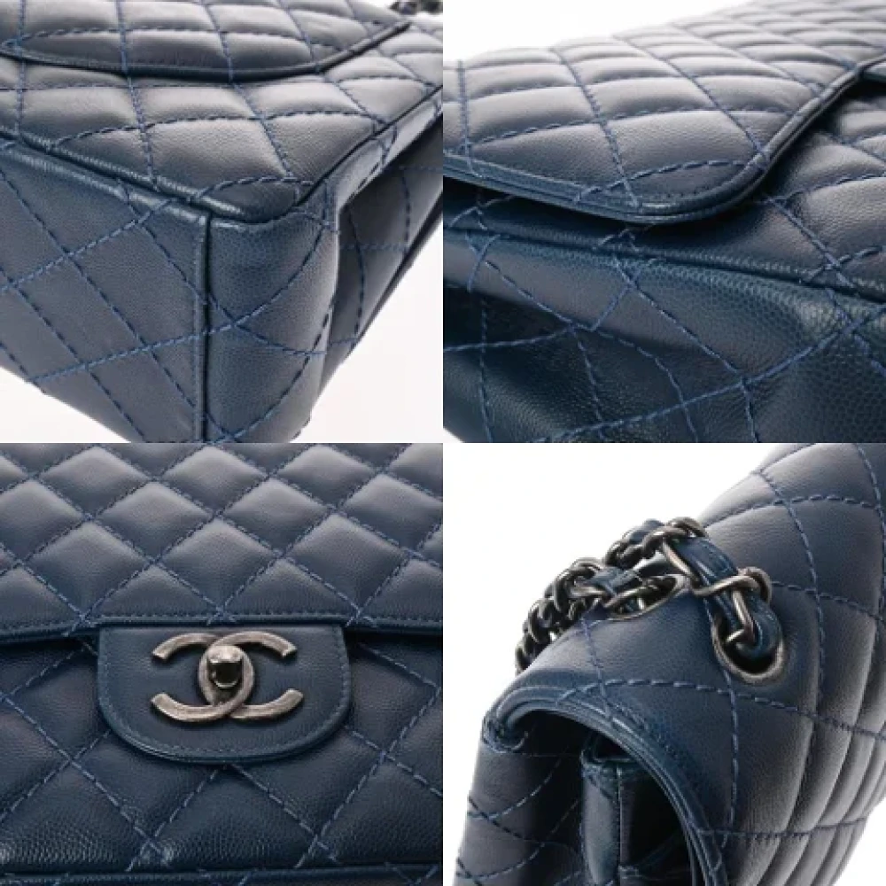 Chanel Vintage Pre-owned Leather chanel-bags Blue Dames
