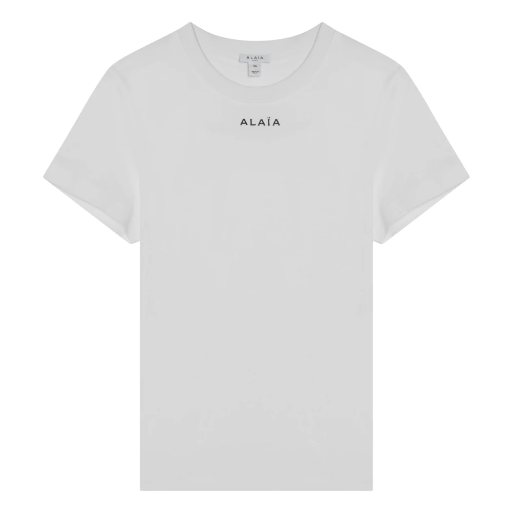 Alaïa Korte mouwen ronde hals T-shirt White Dames