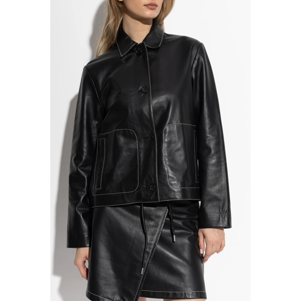 PS By Paul Smith Leren jas Black Dames