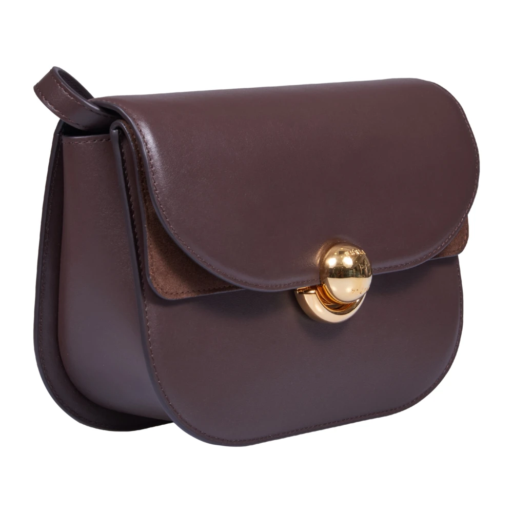 Furla Bruine Schoudertas met Gouden Bol Brown Dames