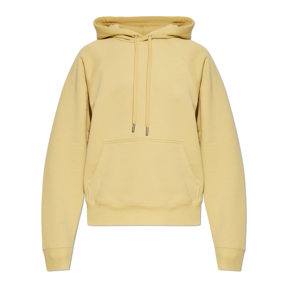 Ami Paris Unisex Geel Hoodies & Sweatvesten 2XL, Katoen, Sweatshirt Met Logo