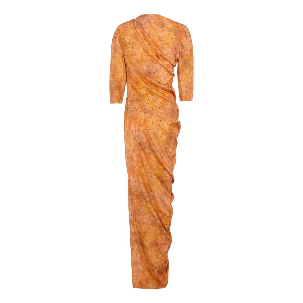 Cortana Anja zijden jurk sora print Orange Dames
