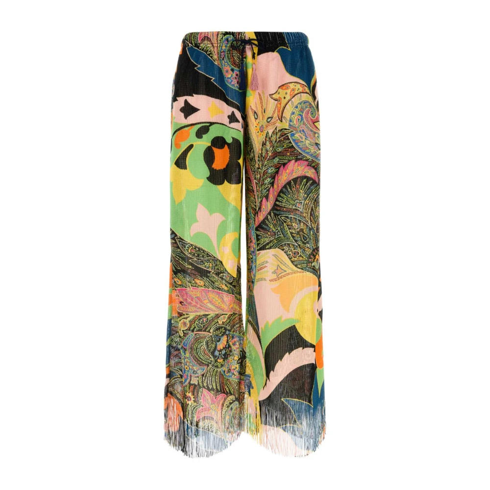 Etro Women's Multicolor Embroidered Viscose Wide-Leg Pant - Wide Trousers - Xs - Trousers