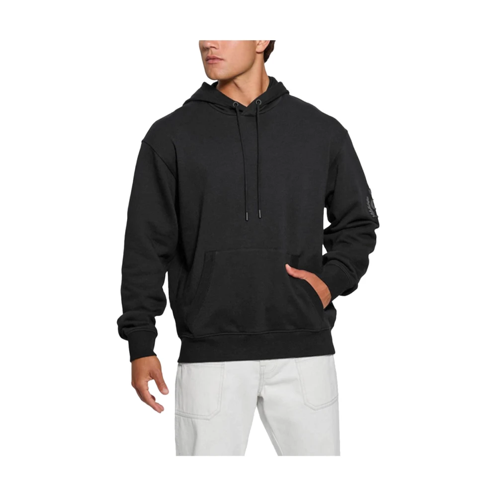 Guess Zwarte trui met capuchon en zakken Black Heren