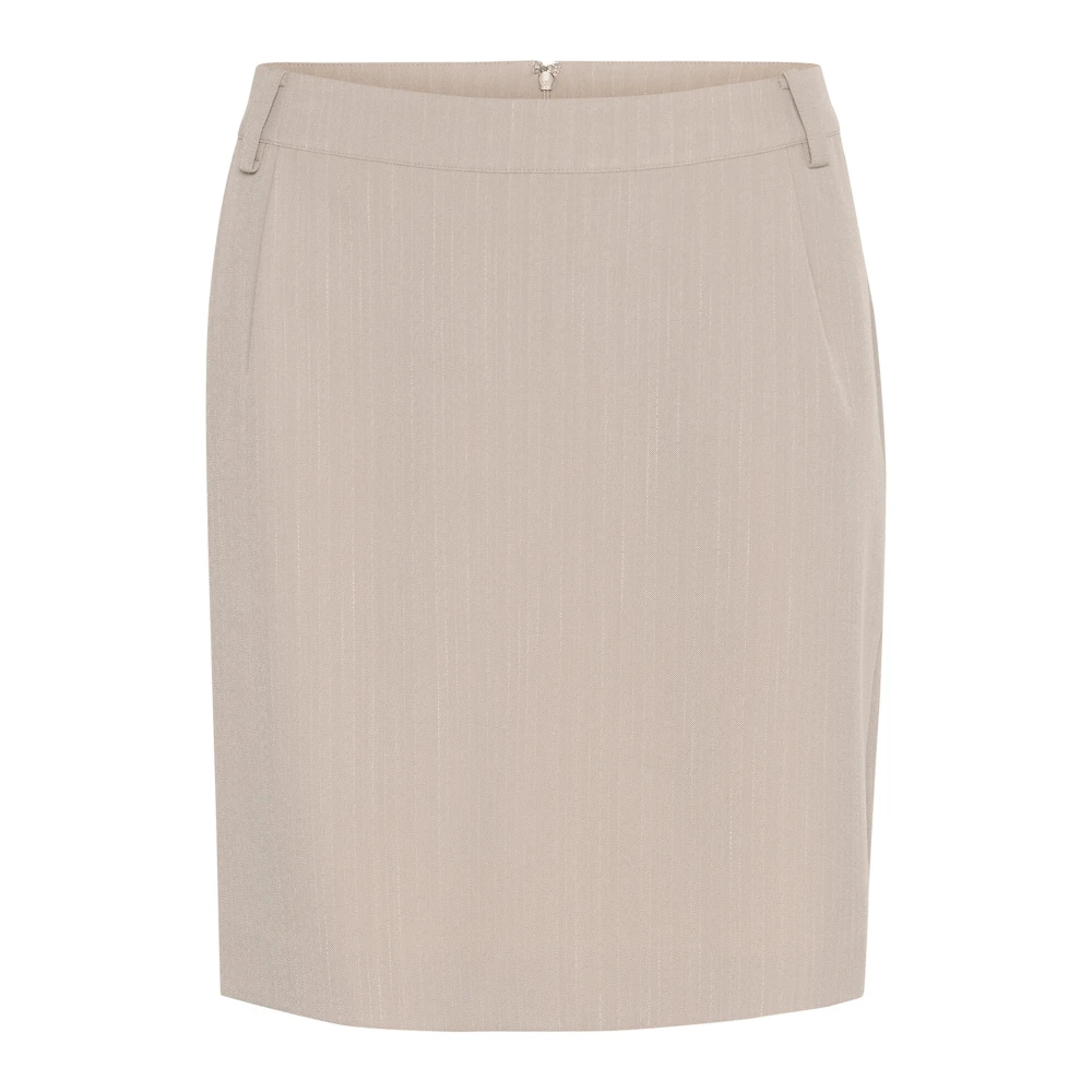 Cream Elegante Pinstripe Rok Beige Dames