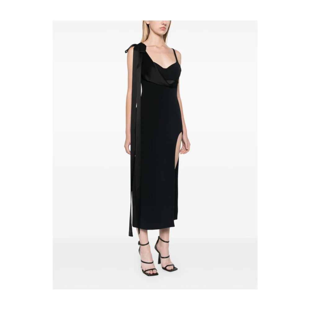 David Koma Zwarte Jurk met Strikdetail Black Dames