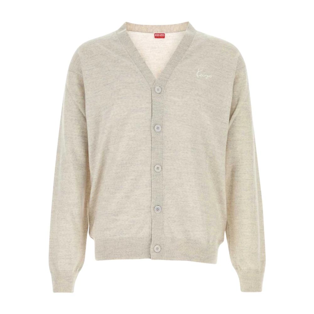 Kenzo Gray Signature Cardigan - Male - Cardigans - L - Knitwear
