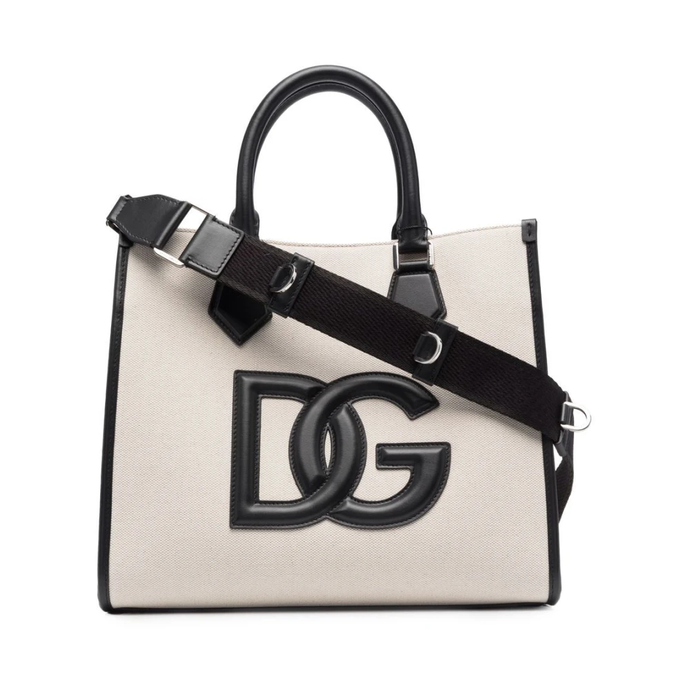 Dolce & Gabbana Logo-Patch Tote Bag Wit White Unisex