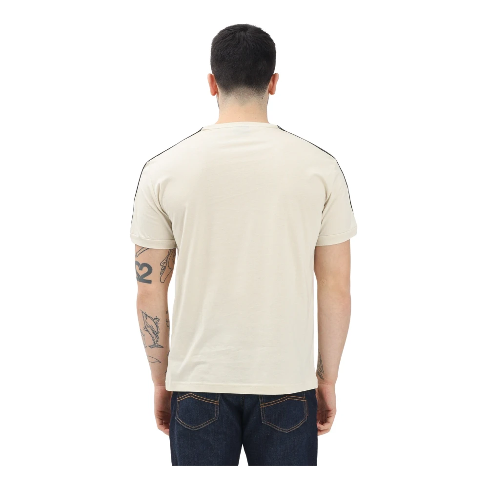 Emporio Armani EA7 Beige T-shirt met contrastdetails Beige Heren