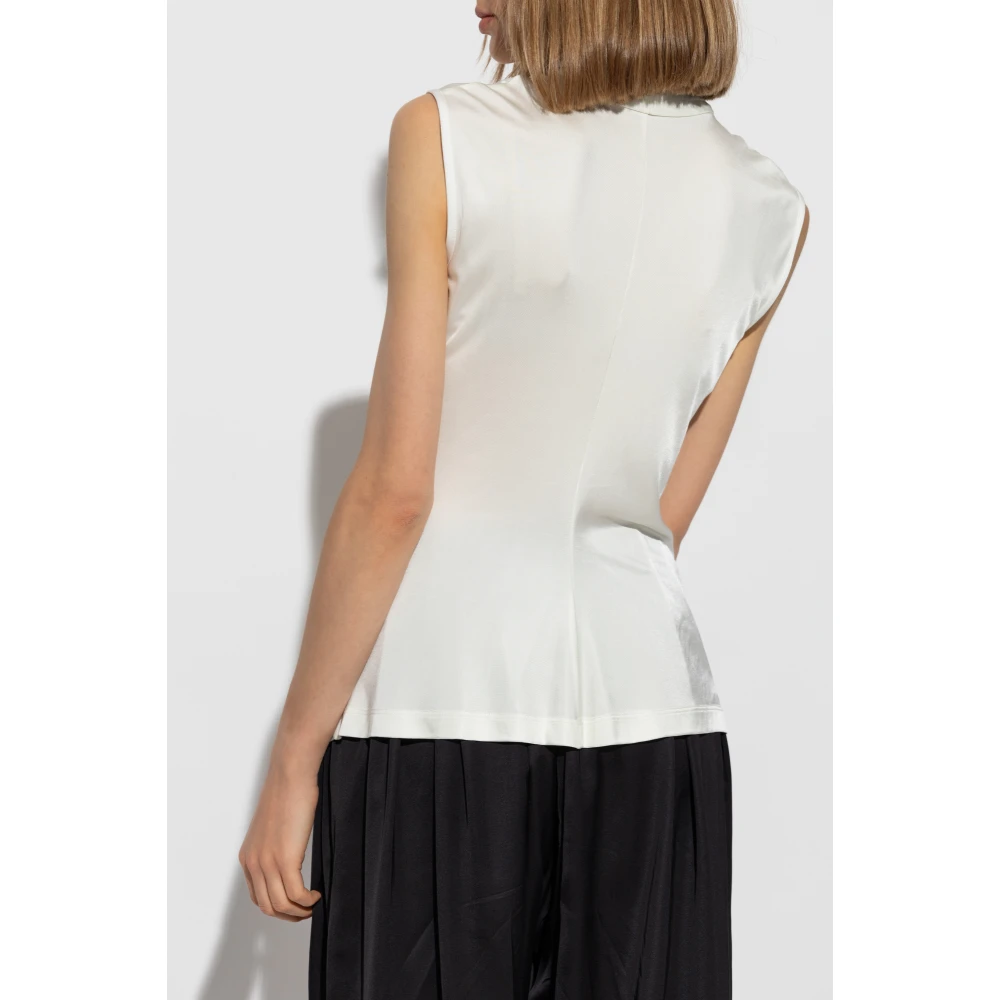 Helmut Lang Top met gedrapeerde halslijn White Dames