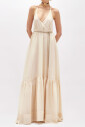 robe-longue-beige-en-tencel-col-en-v