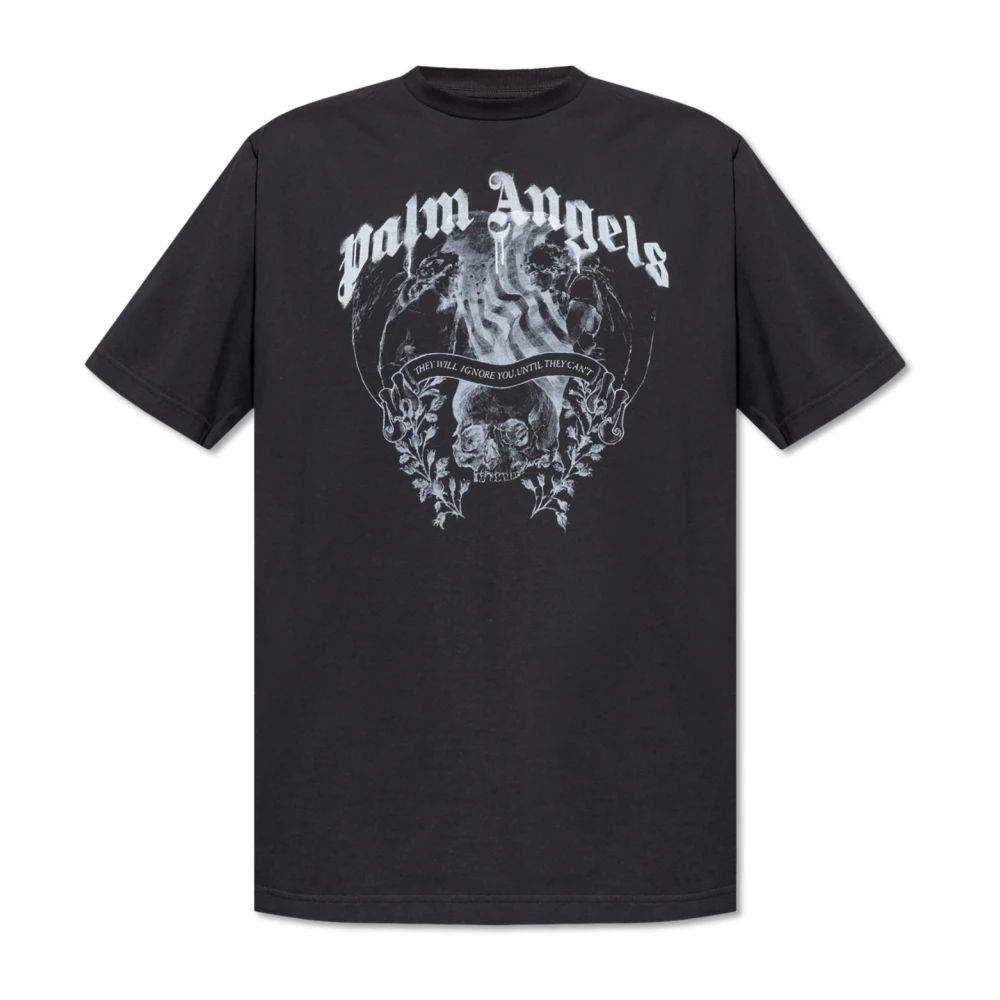 Palm Angels T-shirt met logo Black Heren