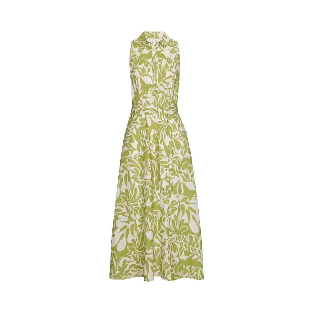 Marie Méro Bloemenprint Mouwloze Zomerjurk Green Dames
