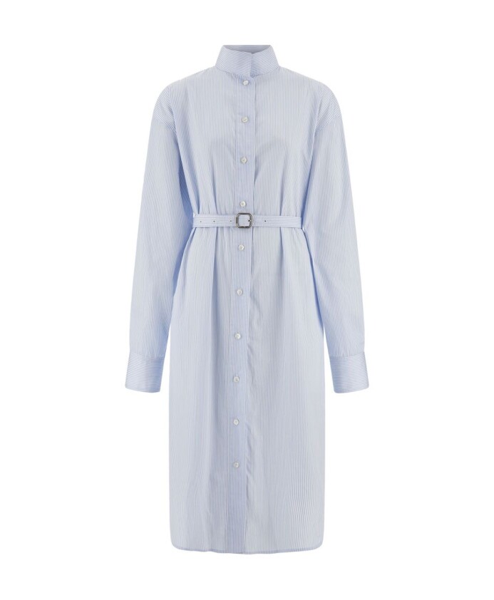 robe-en-coton-a-rayures-bleues-avec-col-montant