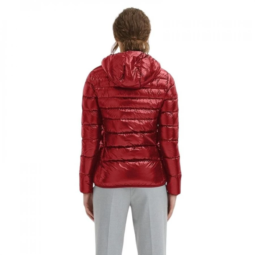 Centogrammi Stralend Rode Ultra Lichtgewicht Donsjas met Capuchon Red Dames