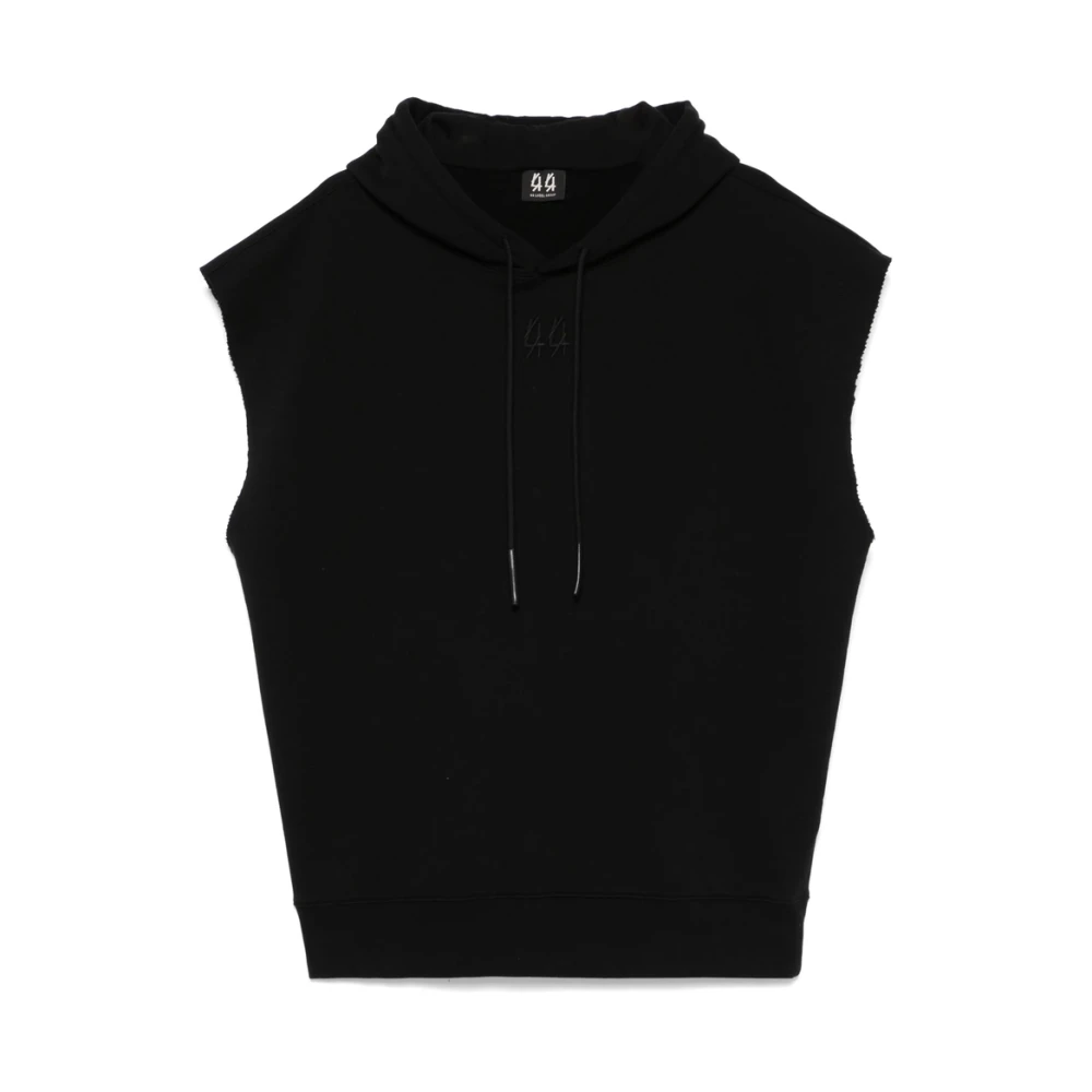 44 Label Group Zwarte Logo Geborduurde Sweatshirt Black Heren