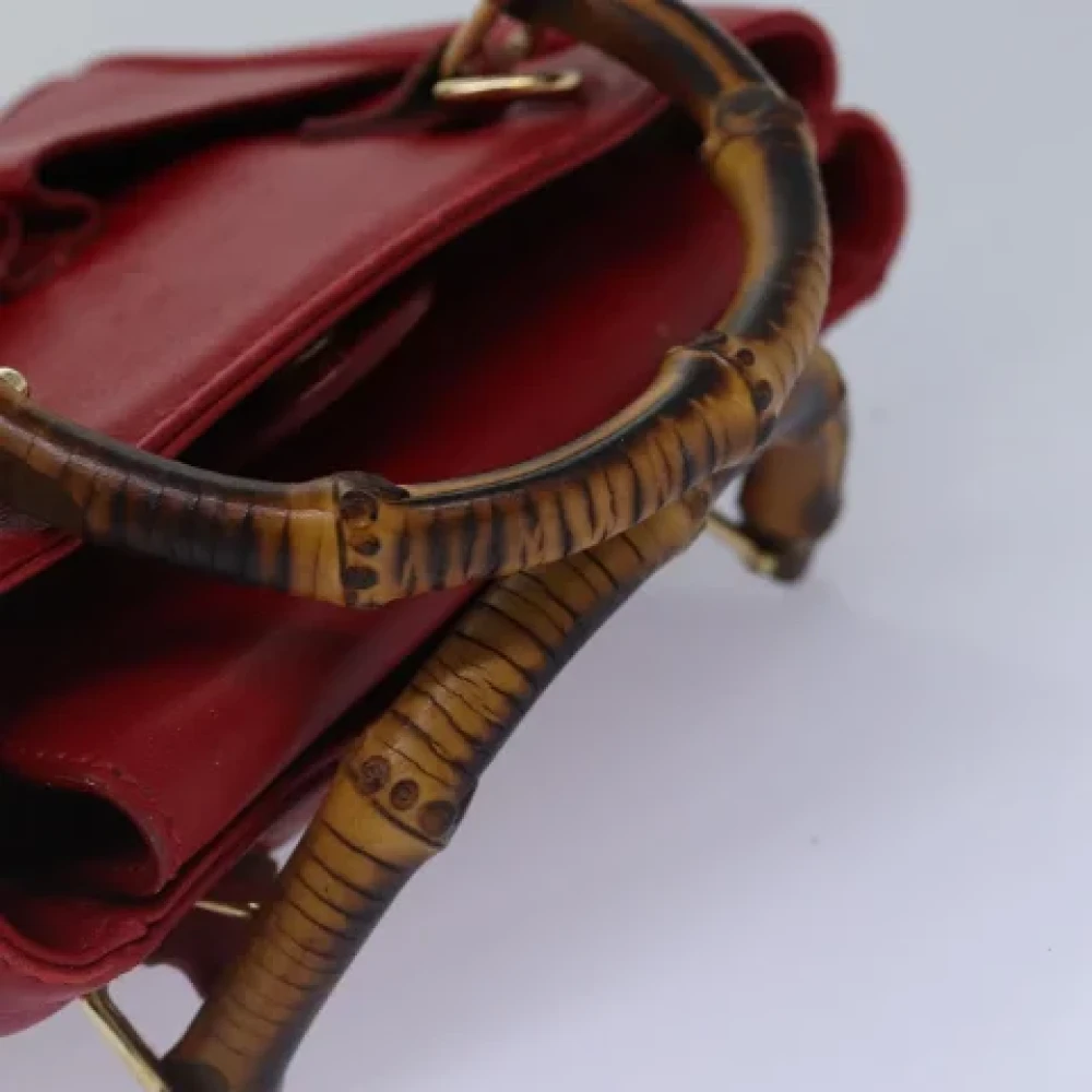 Gucci Vintage Pre-owned Leather handbags Red Dames