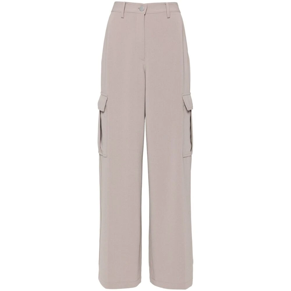 Theory Taupe Bruine Wide Leg Cargo Broek Gray Dames