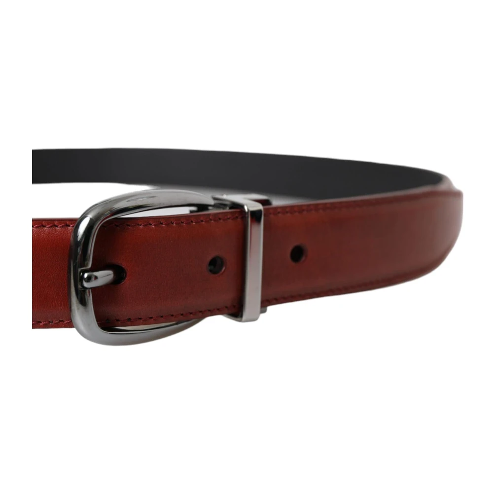 Dolce & Gabbana Bruin Leren Riem Metalen Gesp Brown Heren