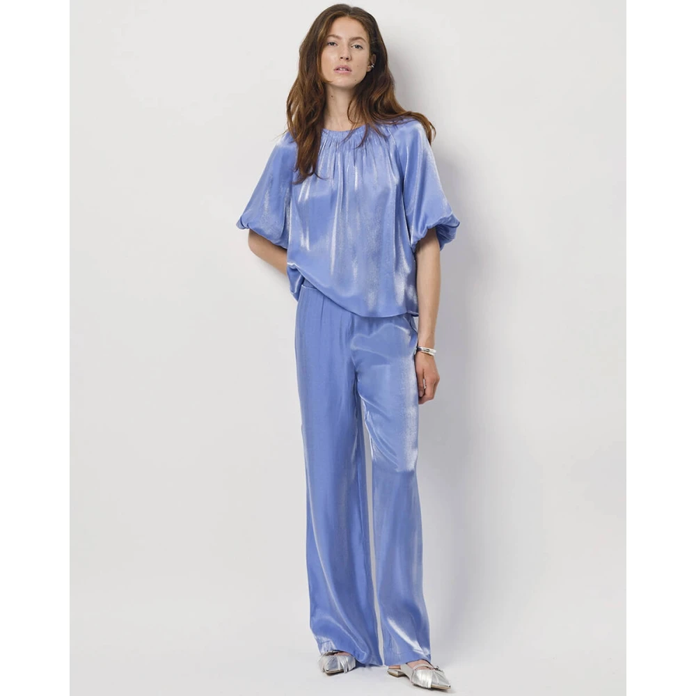 Dante 6 Glitter Wijde Pijp Broek Blue Dames