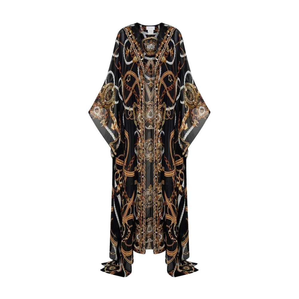 Camilla Maritieme Zijden Kimono met Kristalaccenten Multicolor Dames
