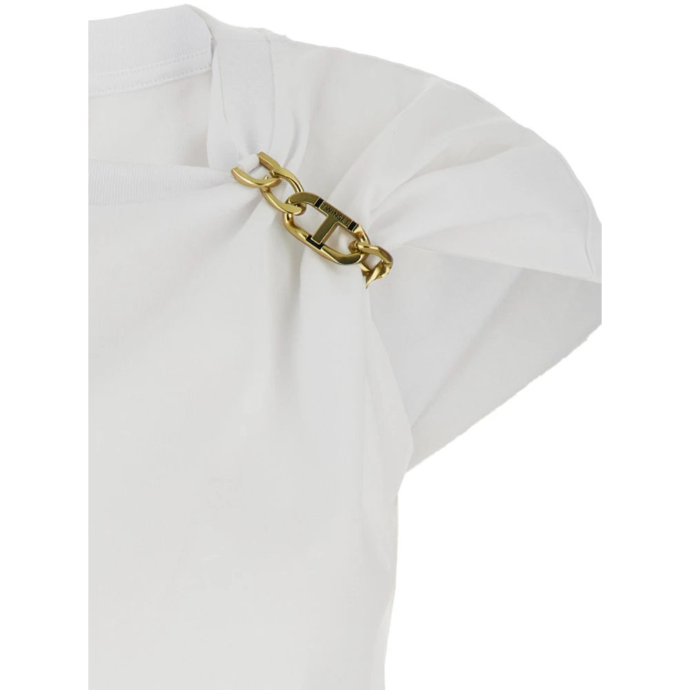 Twinset Wit T-shirt met kettingdetail White Dames